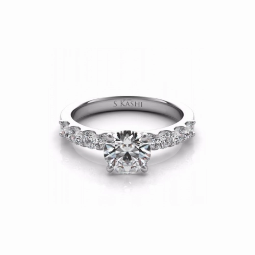 S Kashi & Sons Side Stone Engagement Ring EN7164WG