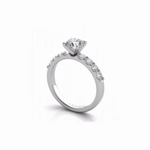 S Kashi & Sons Side Stone Engagement Ring EN7164WG