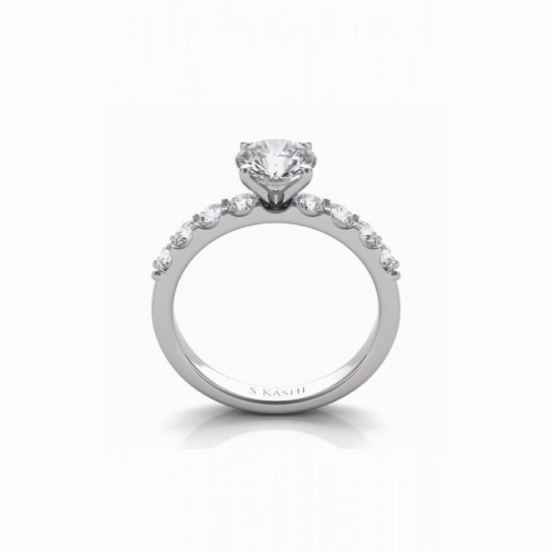 S Kashi & Sons Side Stone Engagement Ring EN7164WG