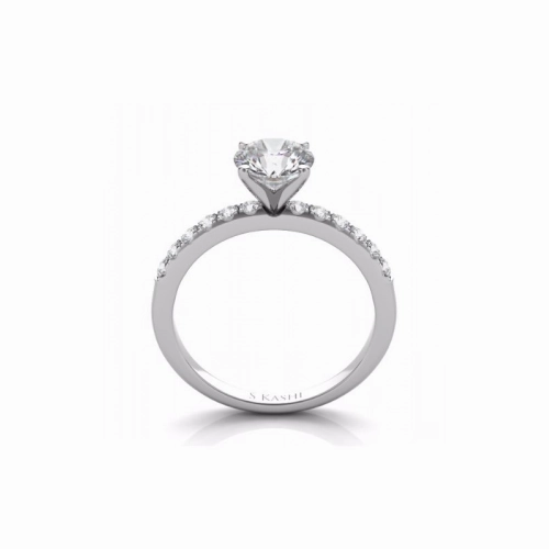 S Kashi & Sons Side Stone Engagement Ring EN7195WG