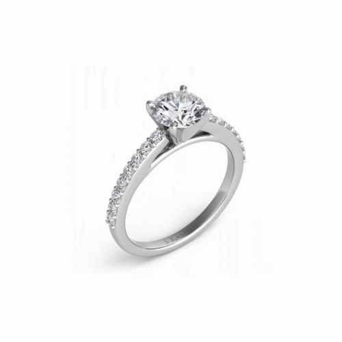 S Kashi & Sons Side Stone Engagement Ring EN7344WG
