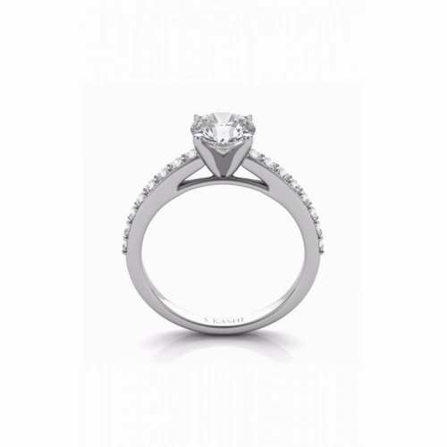S Kashi & Sons Side Stone Engagement Ring EN7344WG