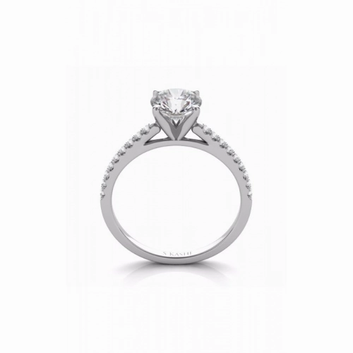 S Kashi & Sons Side Stone Engagement Ring EN7442WG