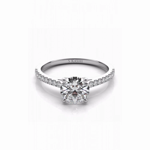 S Kashi & Sons Side Stone Engagement Ring EN7442WG