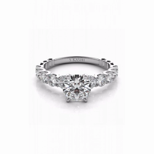 S Kashi & Sons Side Stone Engagement Ring EN7463WG