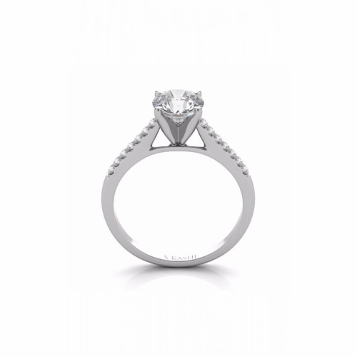 S Kashi & Sons Side Stone Engagement Ring EN7488WG