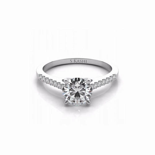 S Kashi & Sons Side Stone Engagement Ring EN7488WG