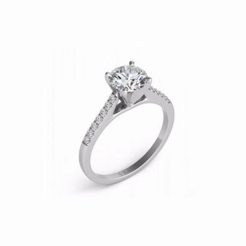 S Kashi & Sons Side Stone Engagement Ring EN7488WG