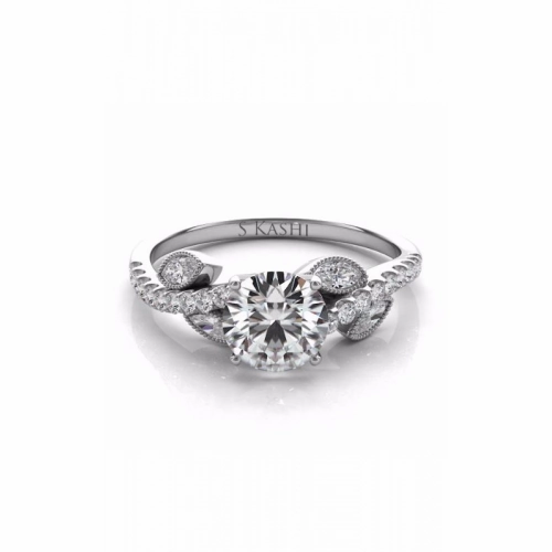 S Kashi & Sons Side Stone Engagement Ring EN7522-1WG