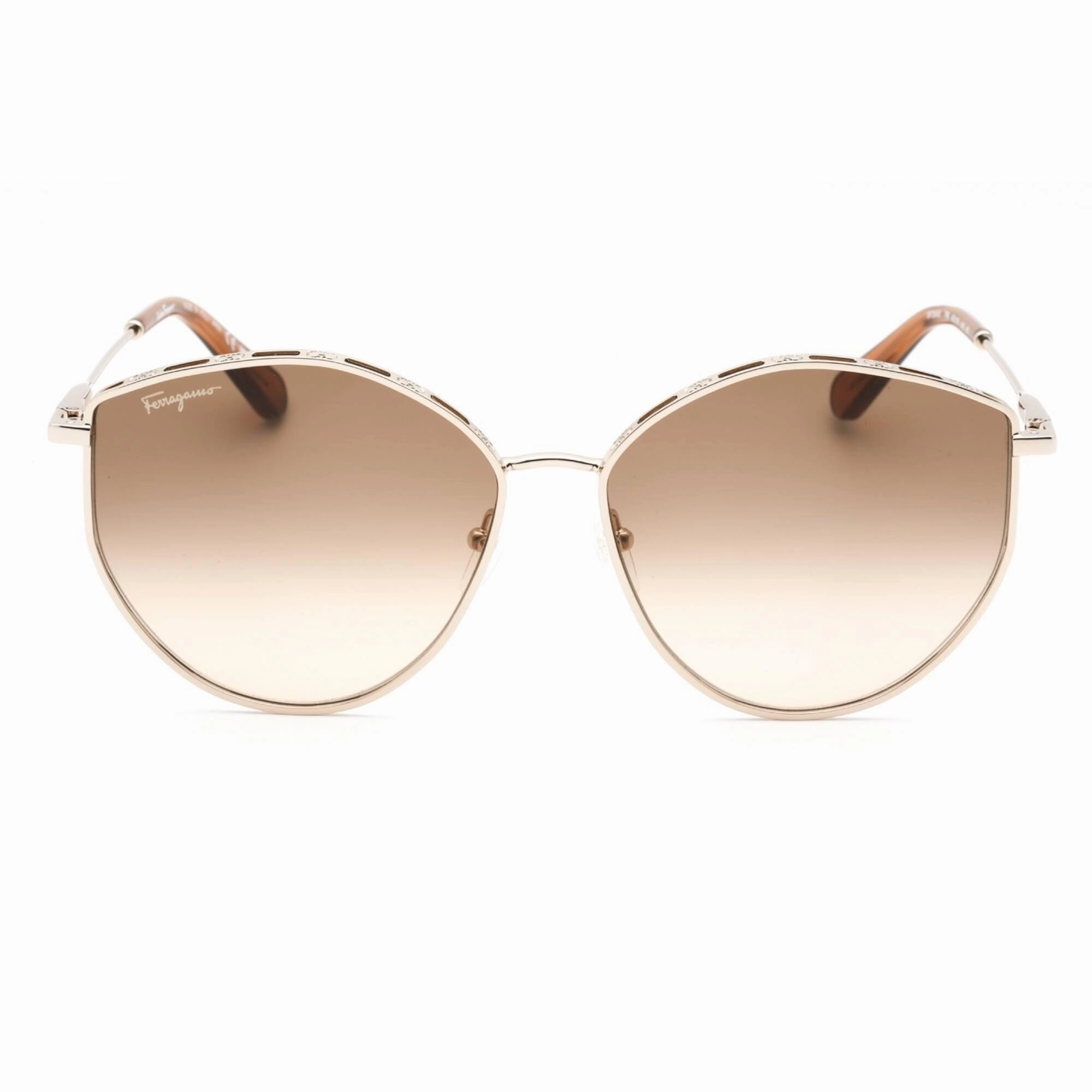Salvatore Ferragamo Women's Sunglasses - Gold/Caramel Full Rim Frame | SF264S 796