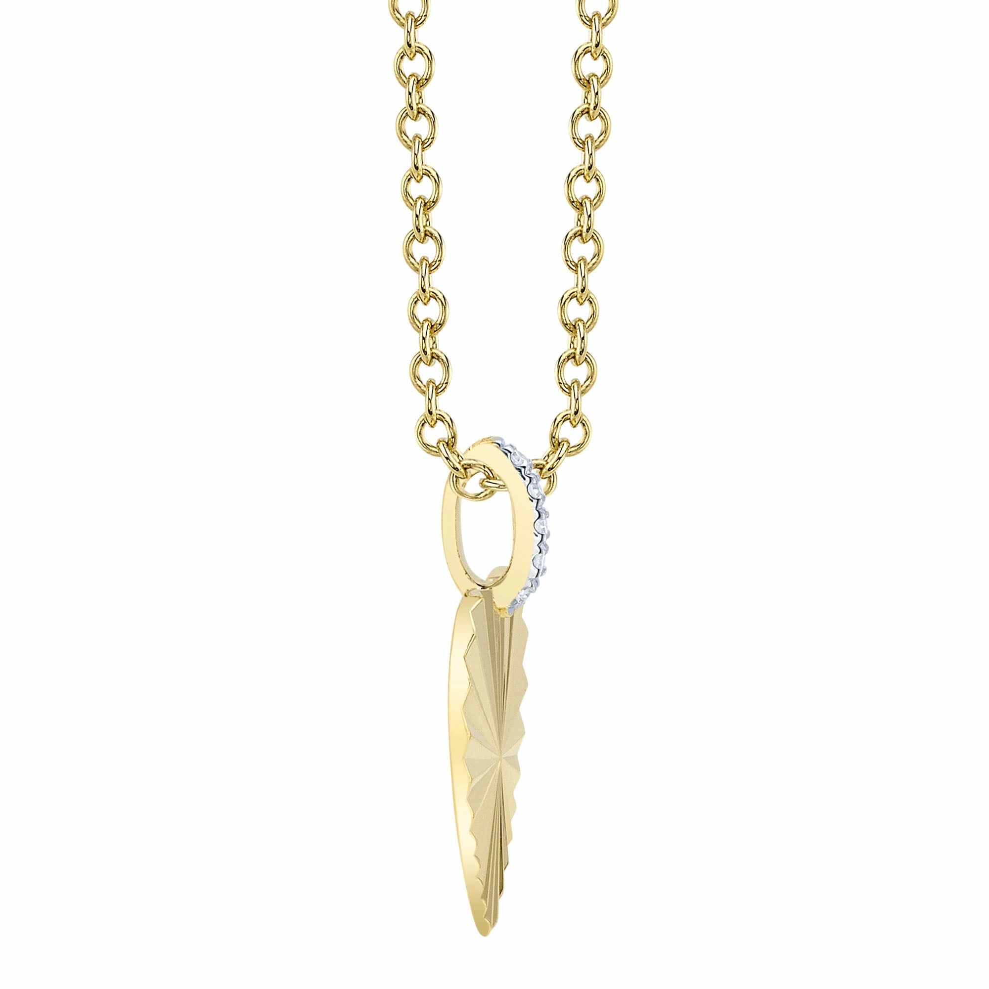 Shy Creation 0.01Ct Diamond Ribbed Heart Necklace SC22009478RD