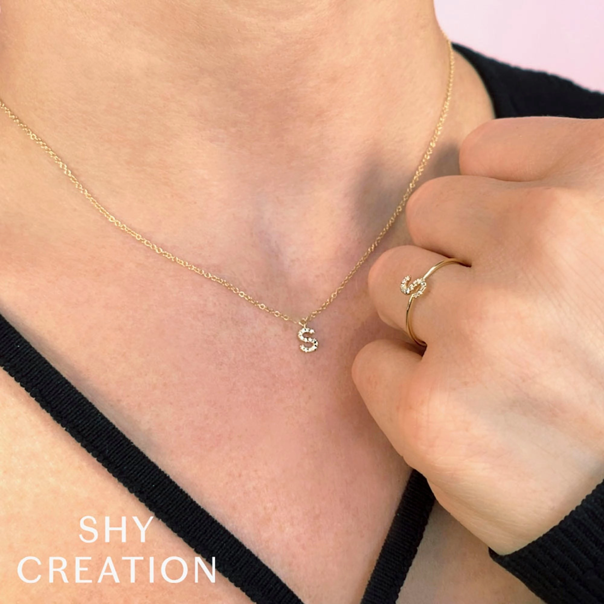 Shy Creation 0.03Ct Diamond Necklace - Initial L SC55007903-L