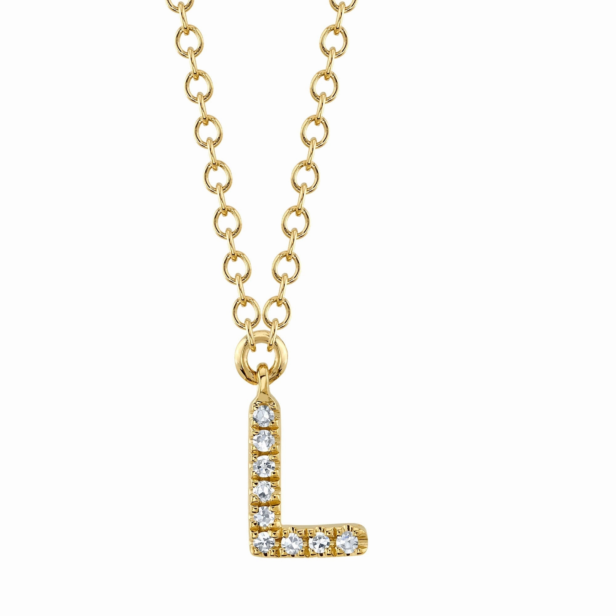 Shy Creation 0.03Ct Diamond Necklace - Initial L SC55007904-L