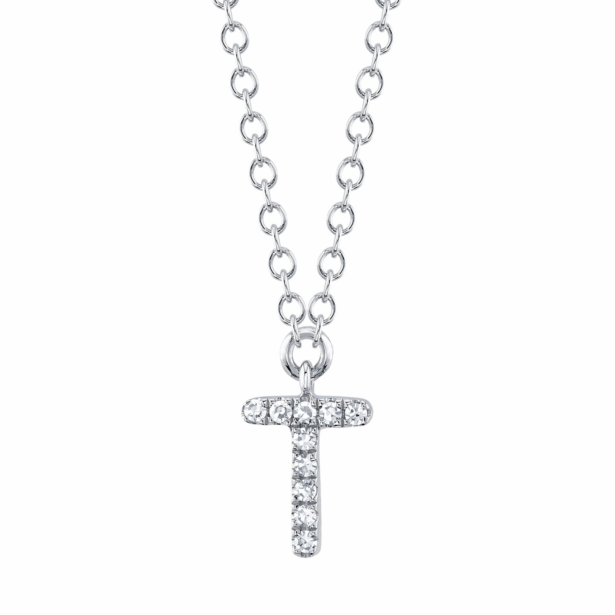 Shy Creation 0.03Ct Diamond Necklace - Initial T SC55007903-T