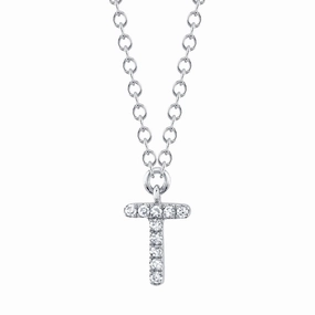 Shy Creation 0.03Ct Diamond Necklace - Initial T SC55007903-T