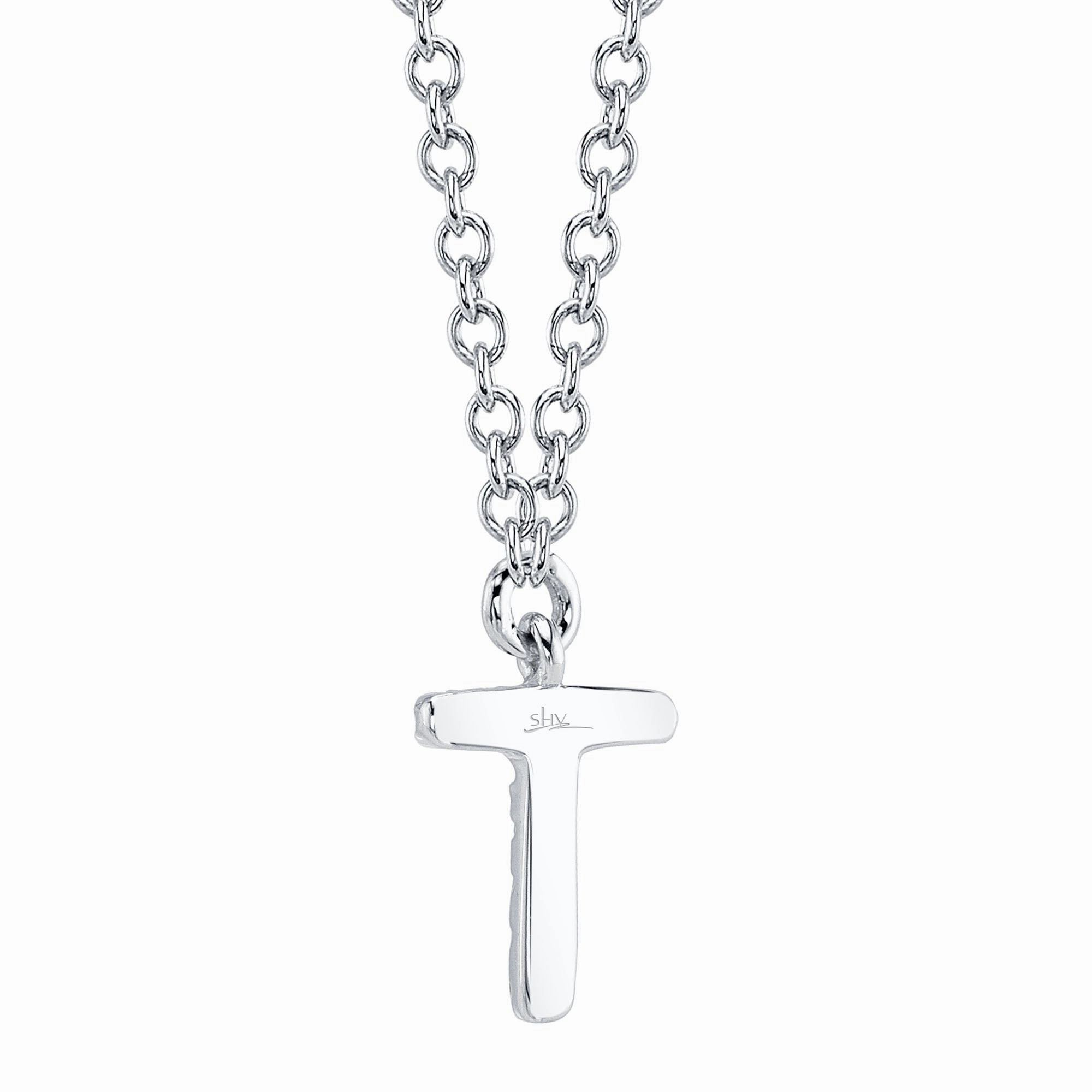 Shy Creation 0.03Ct Diamond Necklace - Initial T SC55007903-T