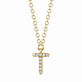 Shy Creation 0.03Ct Diamond Necklace - Initial T SC55007904-T