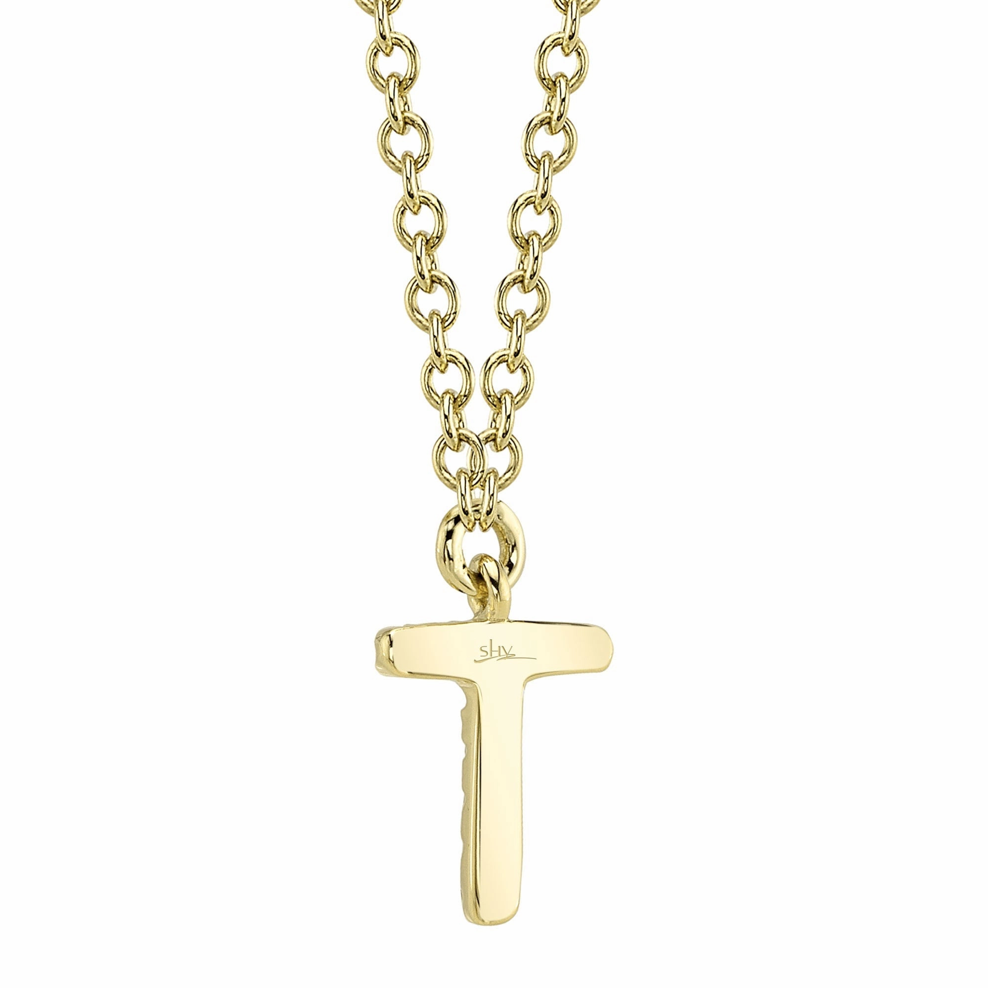 Shy Creation 0.03Ct Diamond Necklace - Initial T SC55007904-T