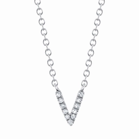 Shy Creation 0.03Ct Diamond Necklace - Initial V SC55007903-V