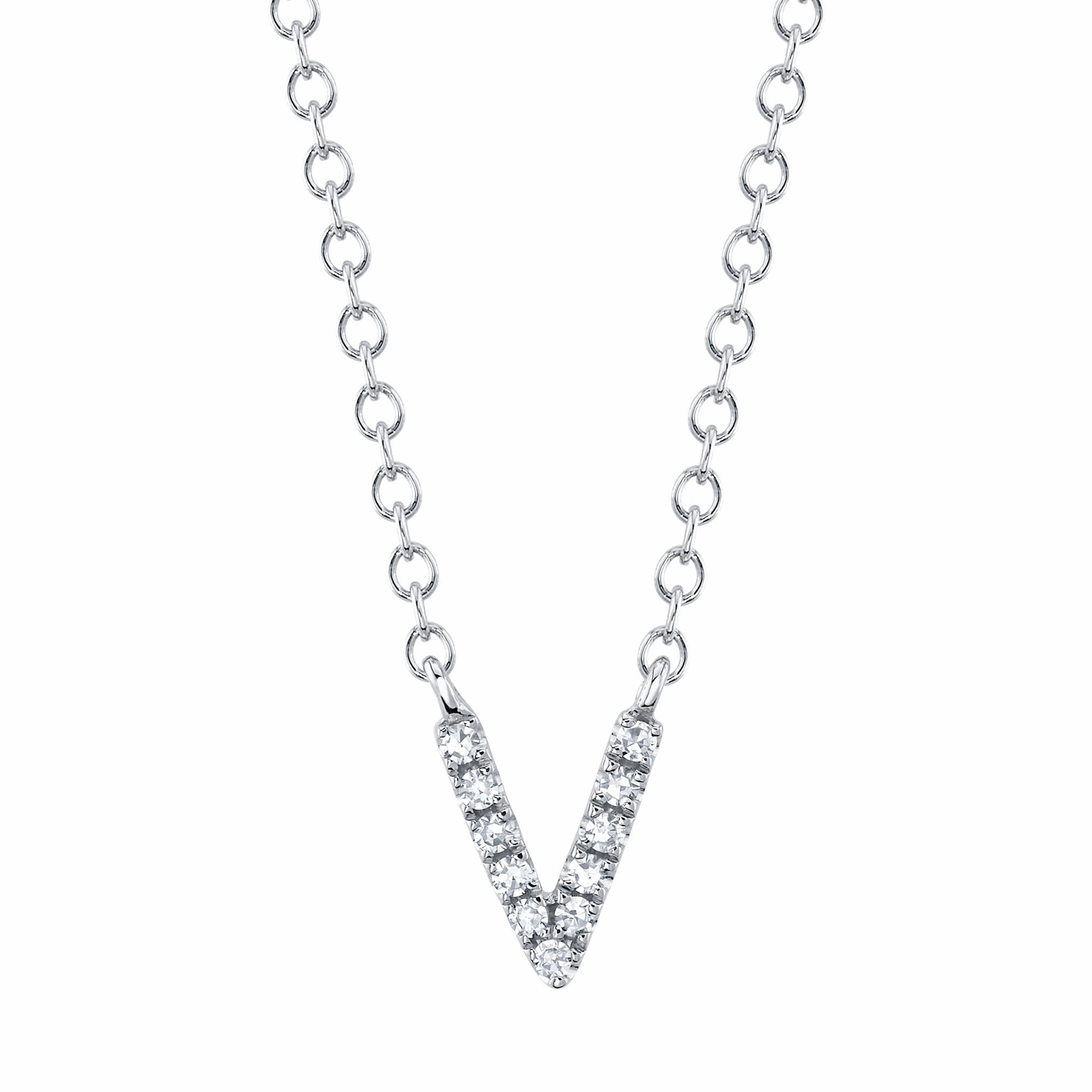 Shy Creation 0.03Ct Diamond Necklace - Initial V SC55007903-V