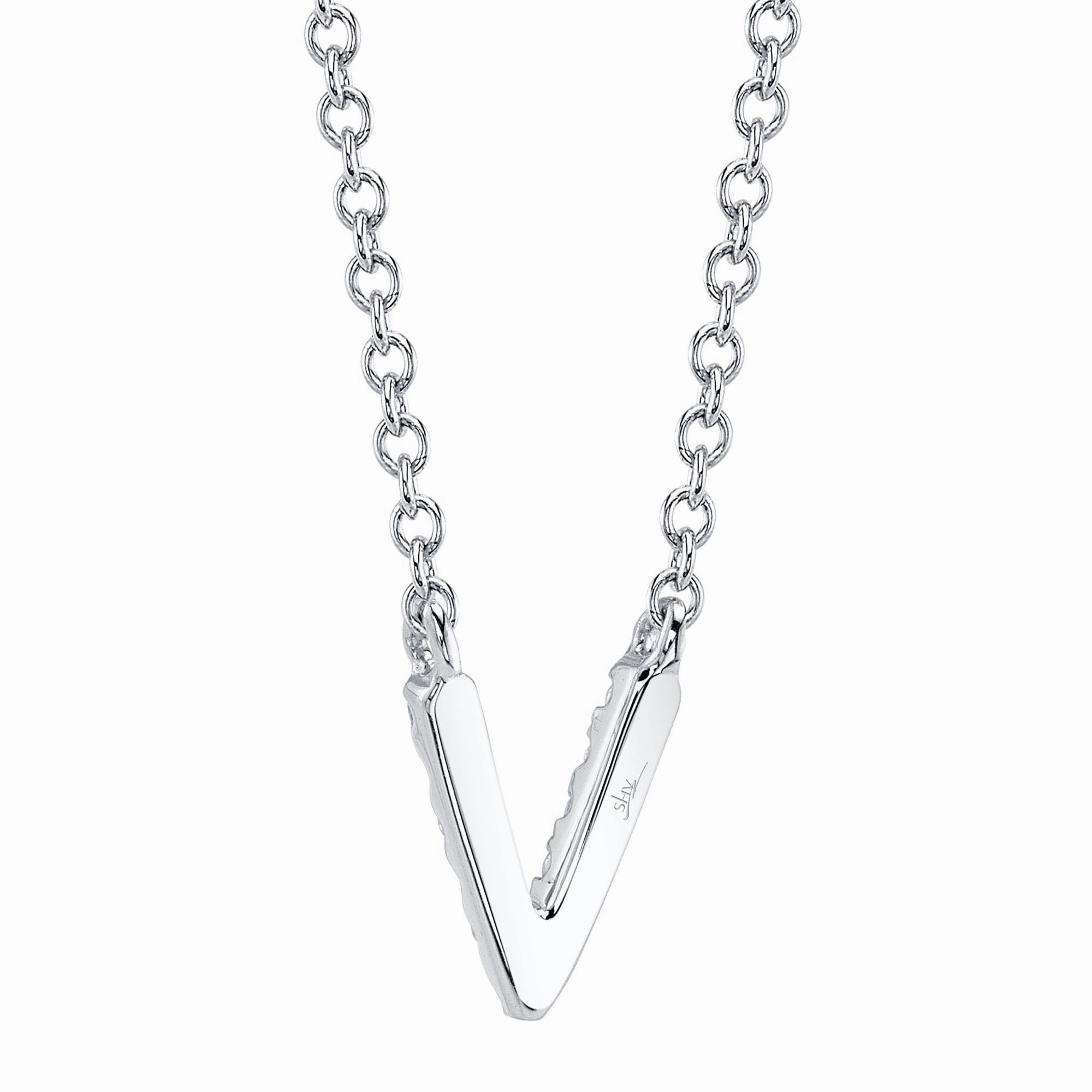 Shy Creation 0.03Ct Diamond Necklace - Initial V SC55007903-V