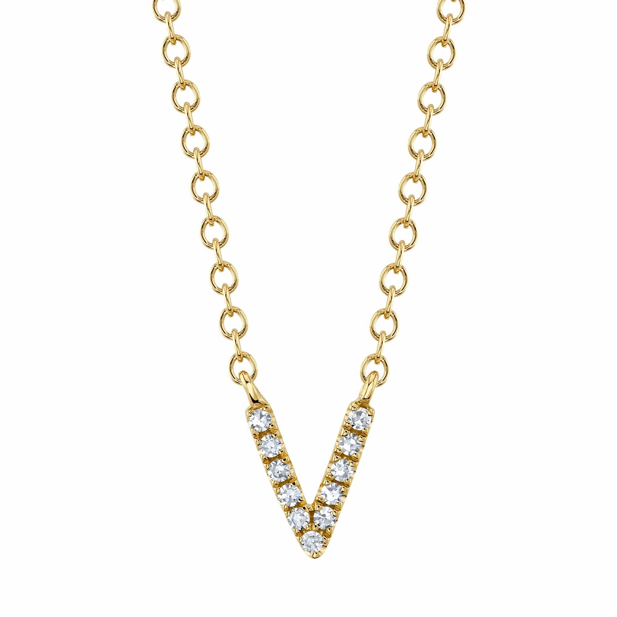 Shy Creation 0.03Ct Diamond Necklace - Initial V SC55007904-V
