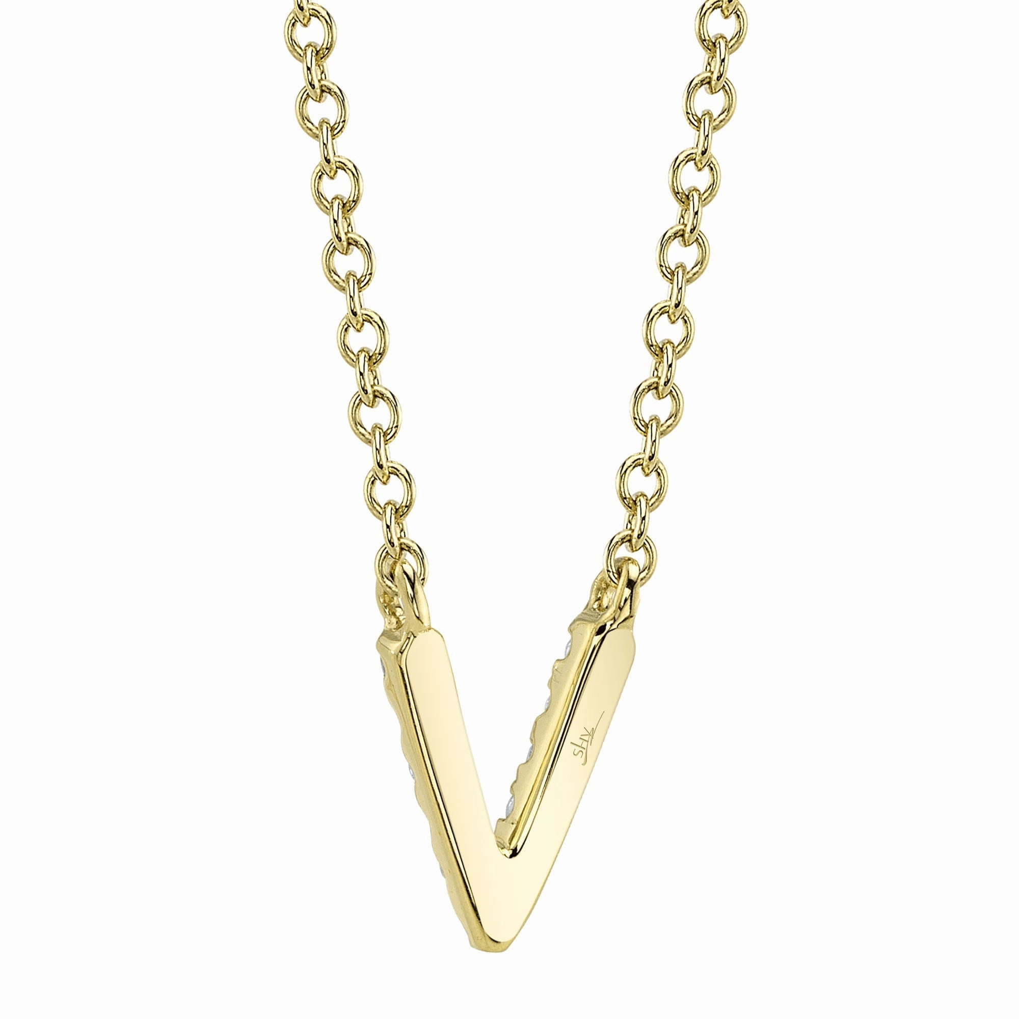 Shy Creation 0.03Ct Diamond Necklace - Initial V SC55007904-V
