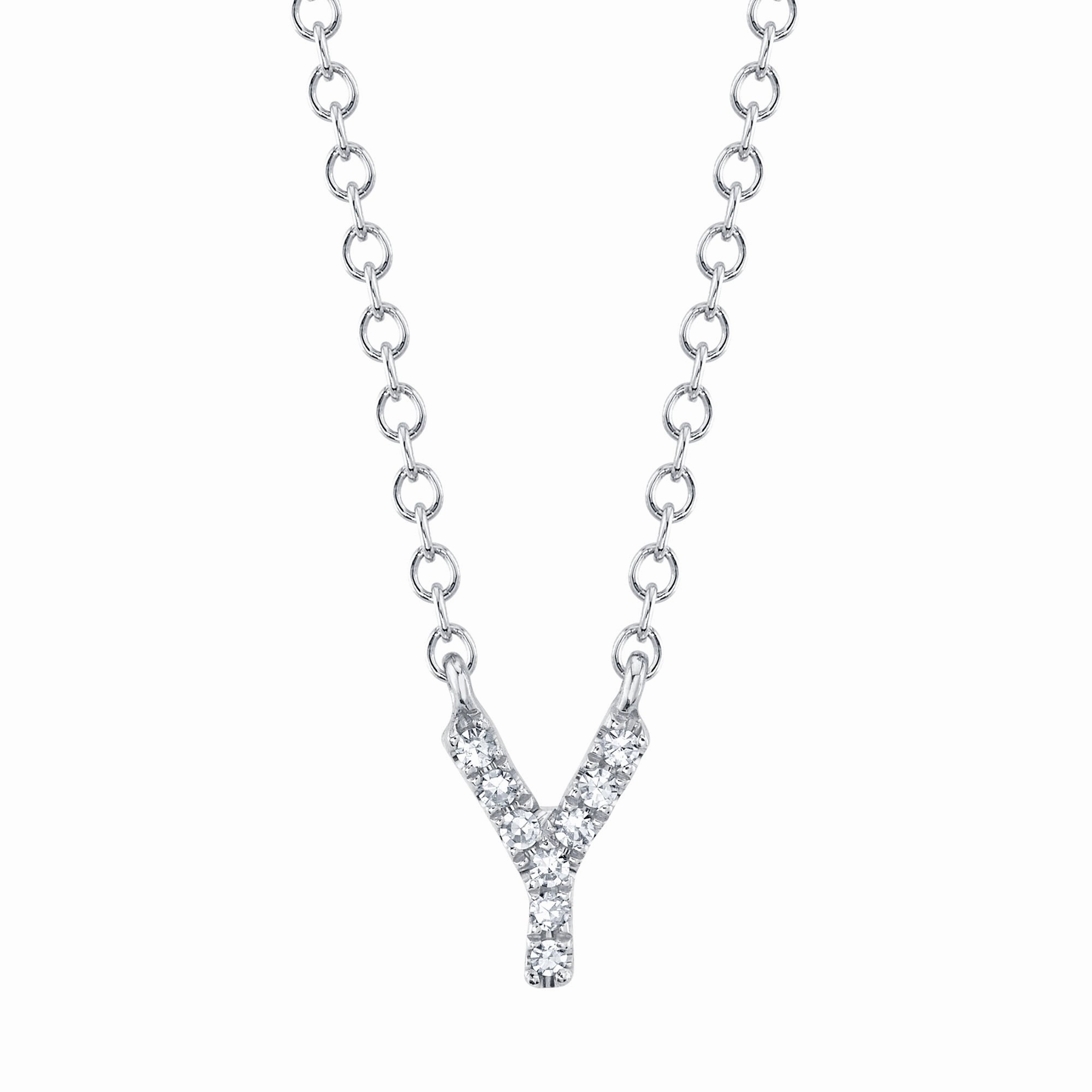 Shy Creation 0.03Ct Diamond Necklace - Initial Y SC55007903-Y