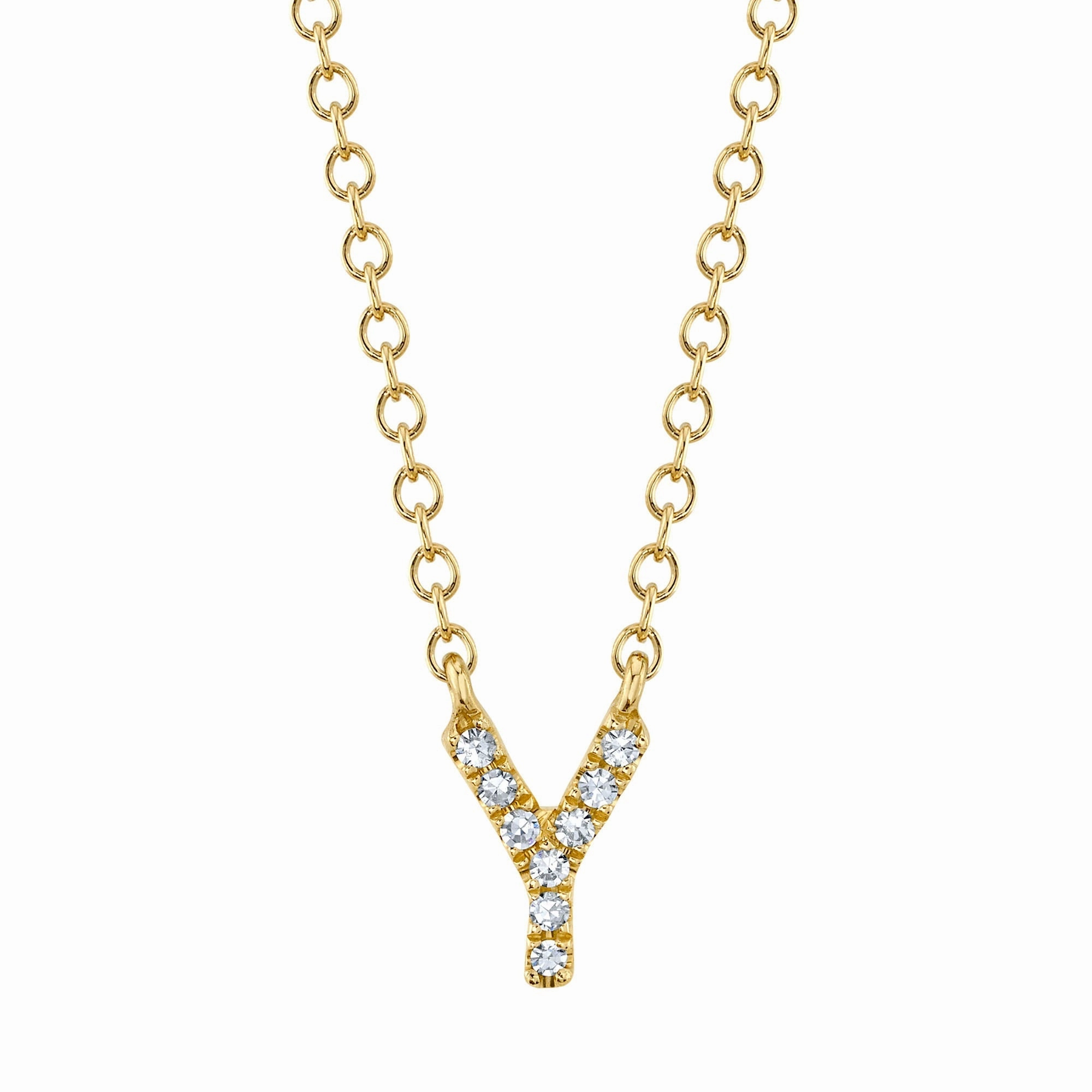 Shy Creation 0.03Ct Diamond Necklace - Initial Y SC55007904-Y