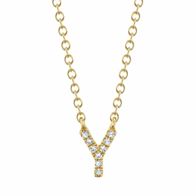 Shy Creation 0.03Ct Diamond Necklace - Initial Y SC55007904-Y