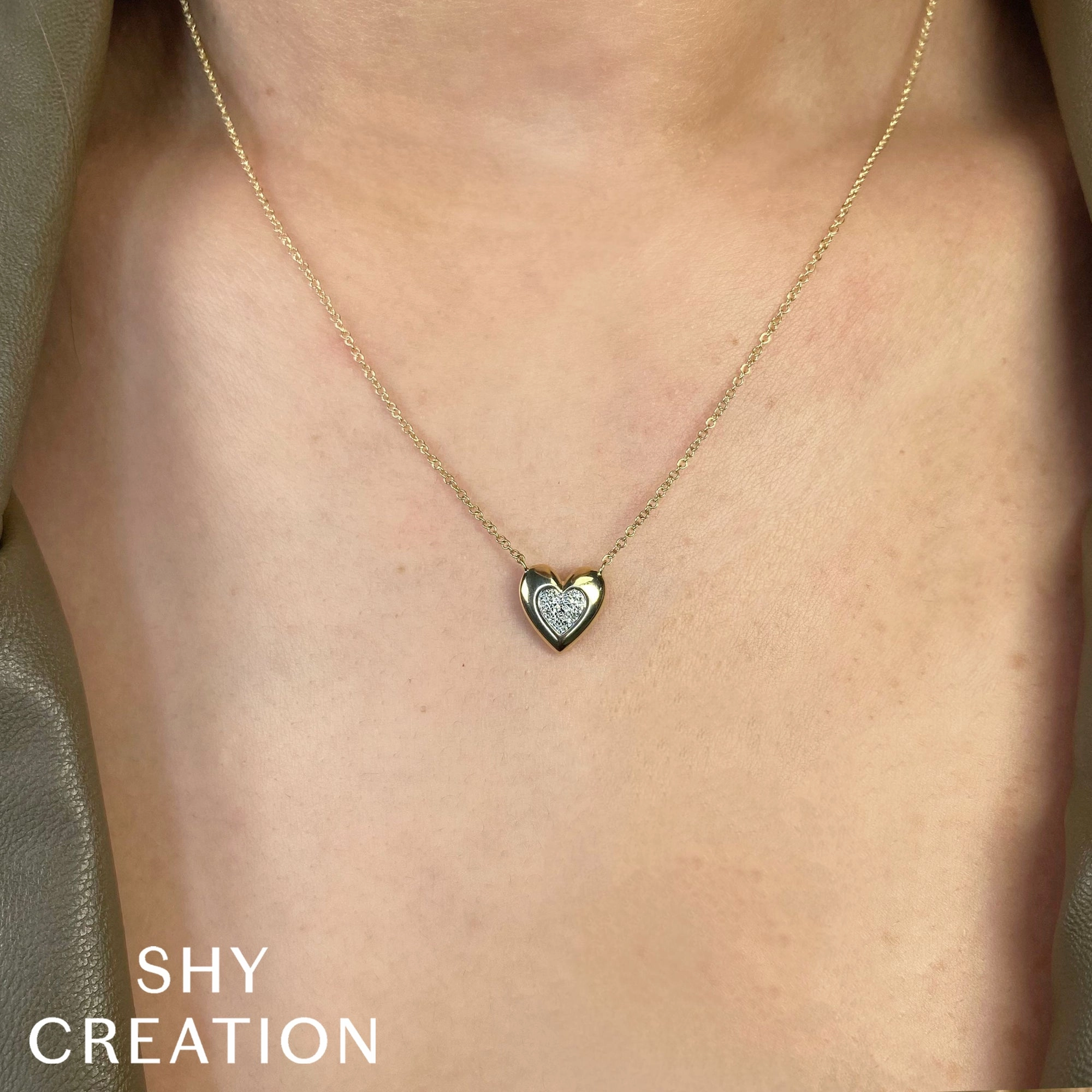 Shy Creation 0.04Ct Diamond Heart Necklace SC55025297RD