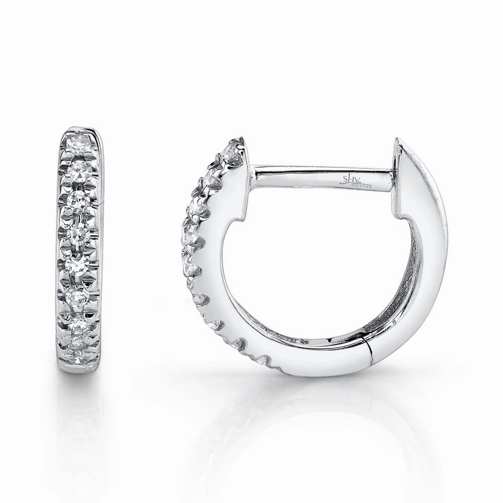 Shy Creation 0.04Ct Diamond Mini Huggie Earring SC22003982V3