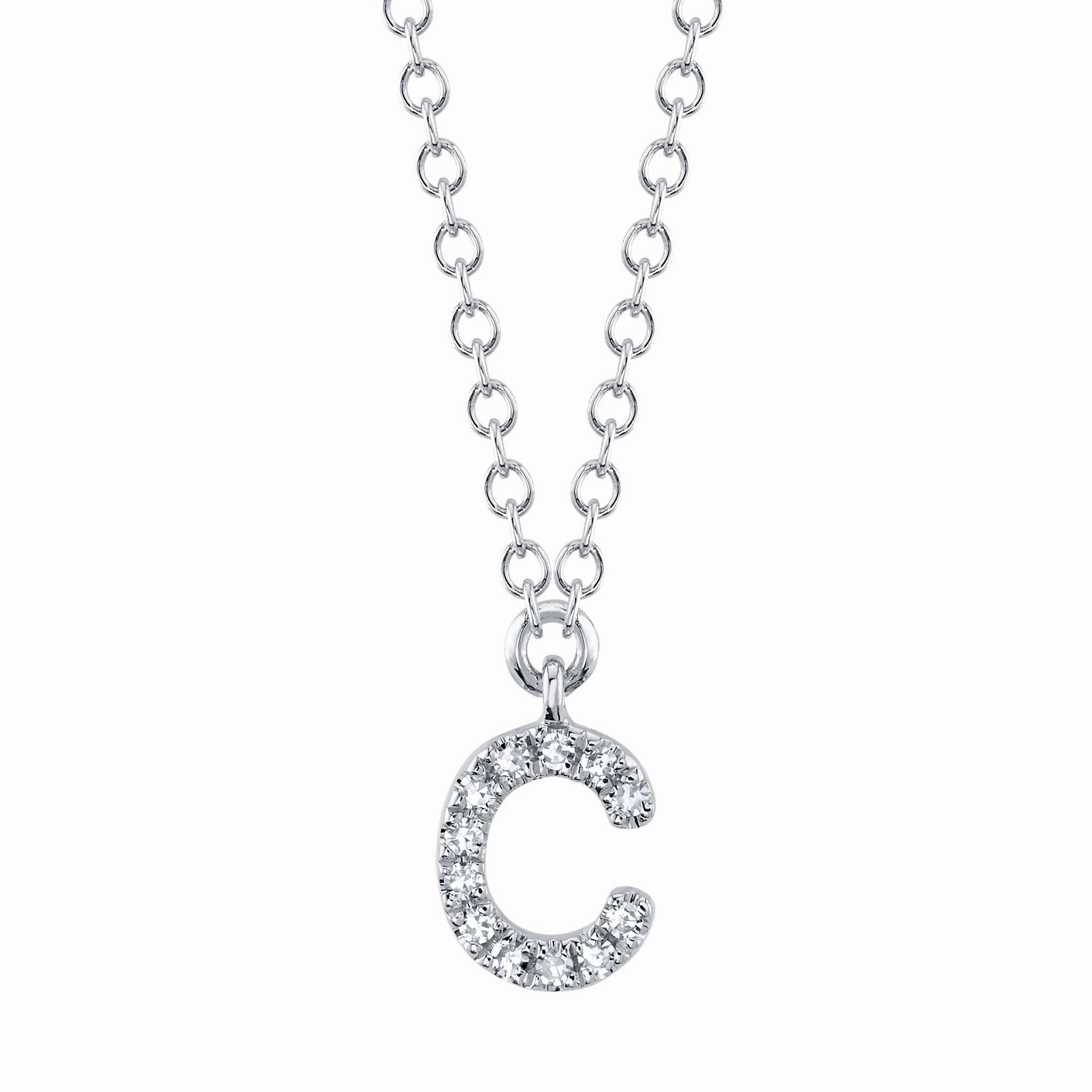 Shy Creation 0.04Ct Diamond Necklace - Initial C SC55007903-C