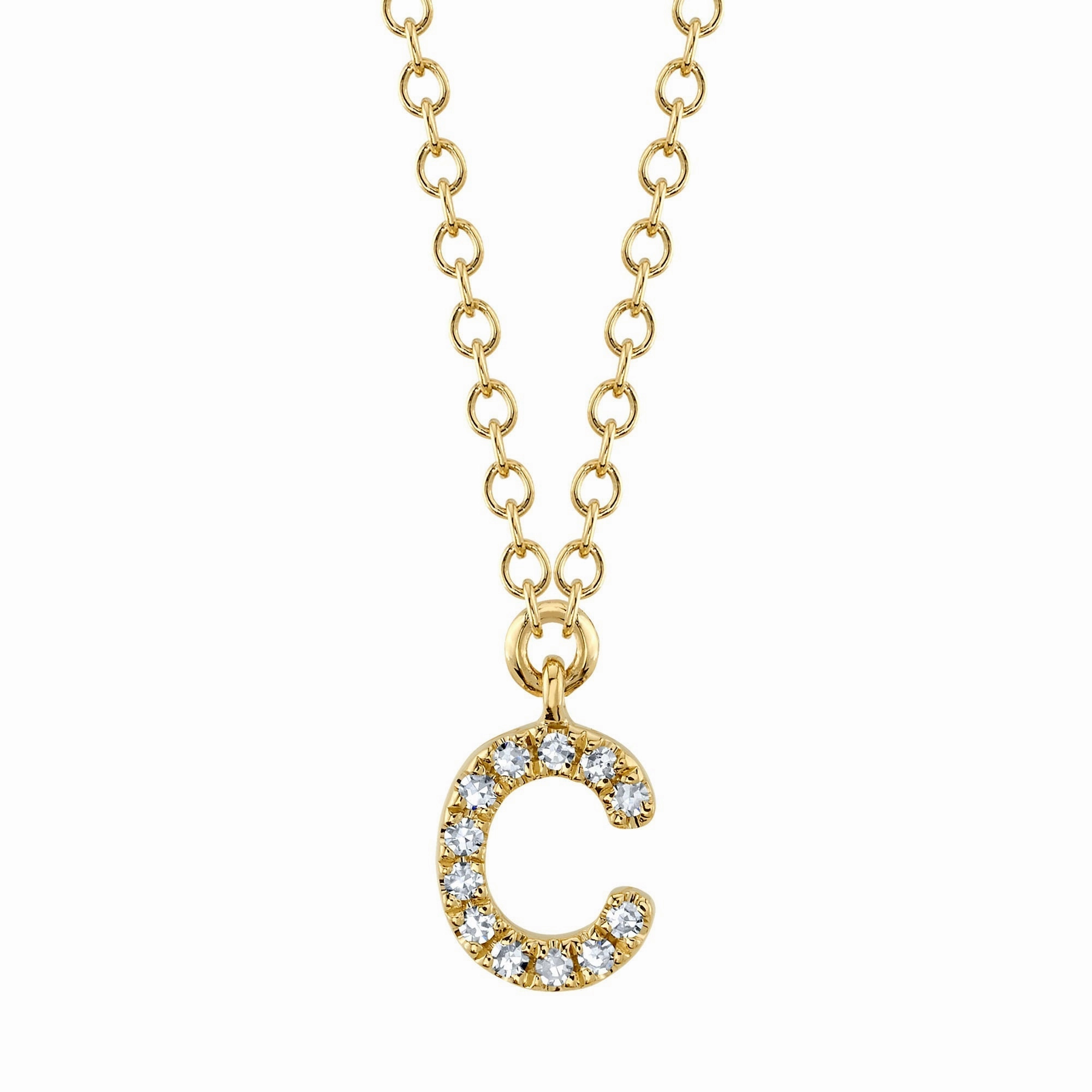 Shy Creation 0.04Ct Diamond Necklace - Initial C SC55007904-C