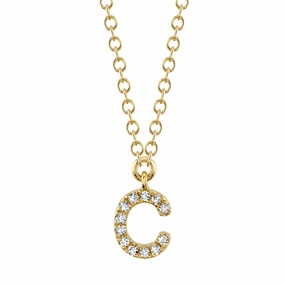Shy Creation 0.04Ct Diamond Necklace - Initial C SC55007904-C