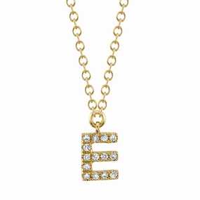 Shy Creation 0.04Ct Diamond Necklace - Initial E SC55007904-E