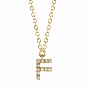 Shy Creation 0.04Ct Diamond Necklace - Initial F SC55007904-F