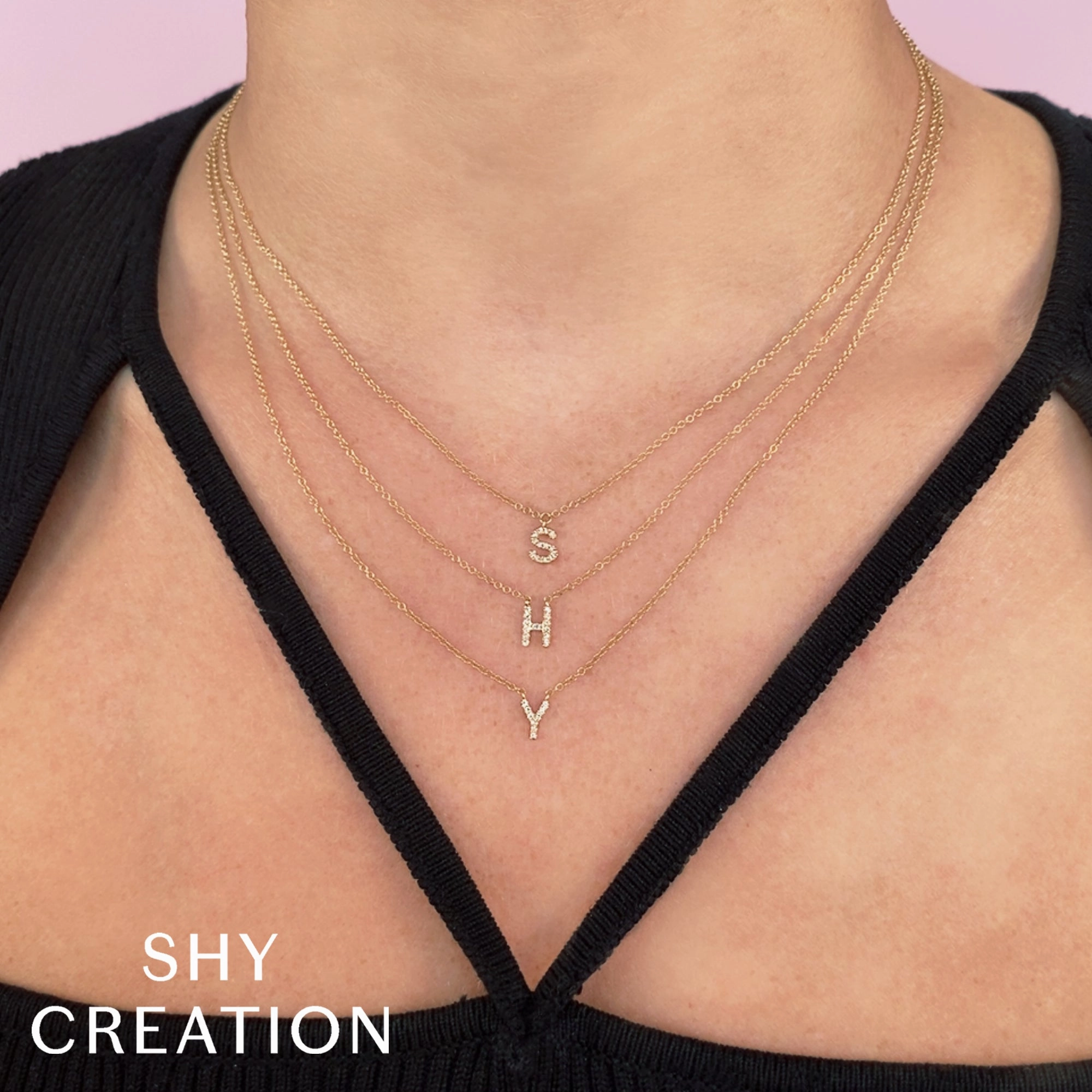Shy Creation 0.04Ct Diamond Necklace - Initial U SC55007904-U