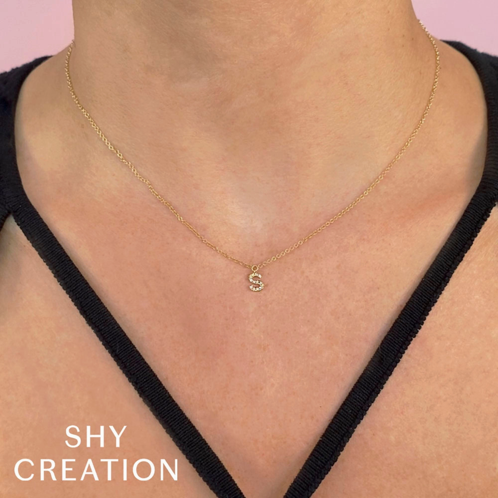 Shy Creation 0.04Ct Diamond Necklace - Initial U SC55007904-U