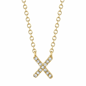 Shy Creation 0.04Ct Diamond Necklace - Initial X SC55007904-X