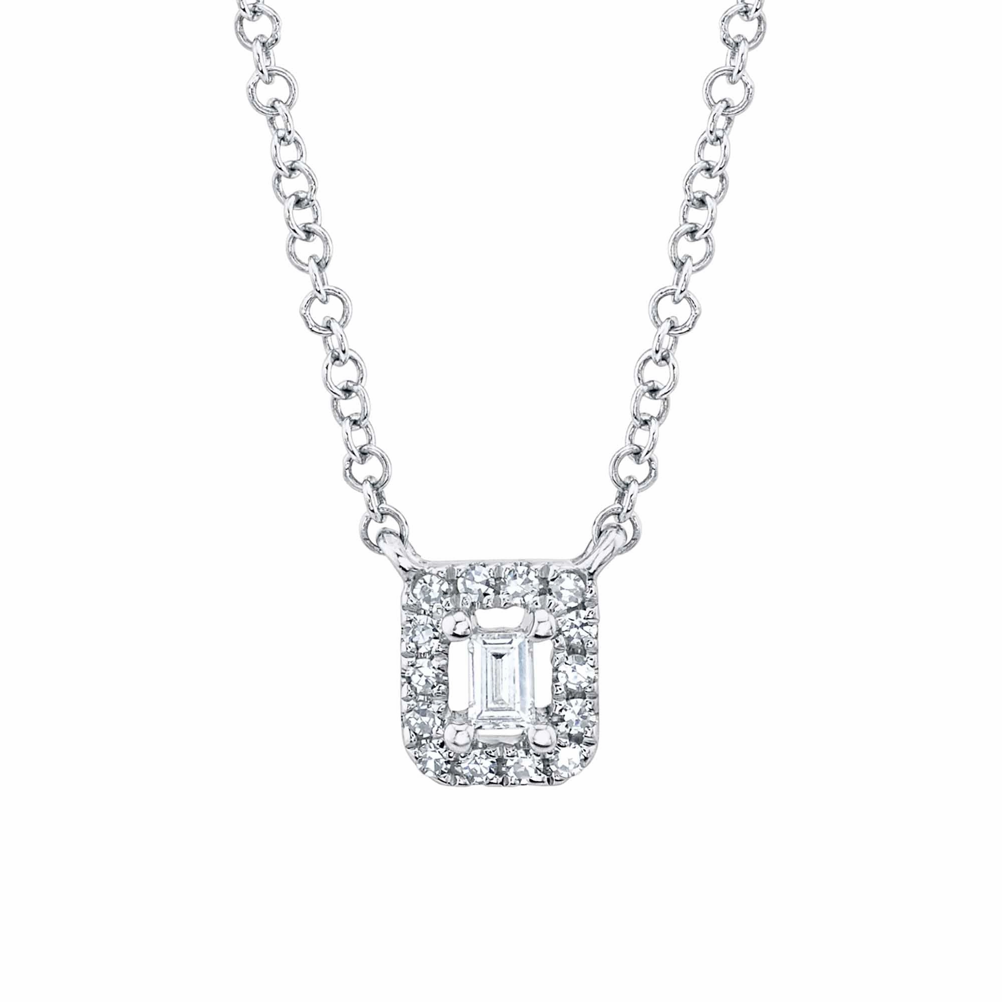 Shy Creation 0.05Ct Diamond Baguette Necklace SC55012157