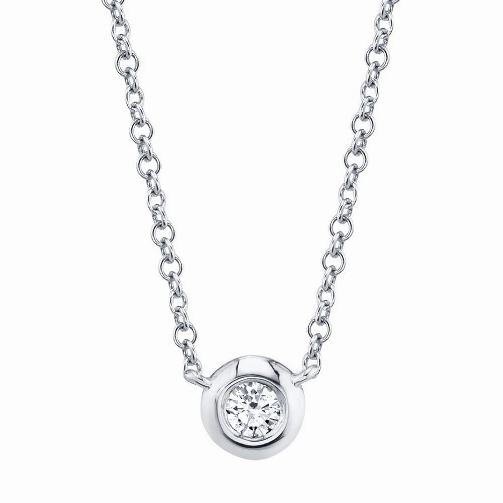 Shy Creation 0.05Ct Diamond Bezel Necklace SC55003228