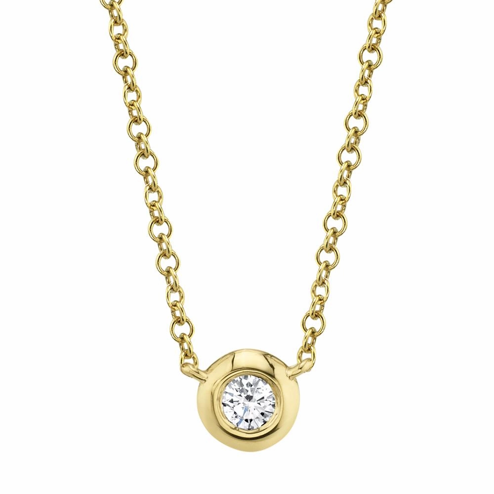 Shy Creation 0.05Ct Diamond Bezel Necklace SC55003229