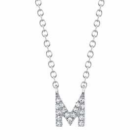 Shy Creation 0.05Ct Diamond Necklace - Initial M SC55007903-M