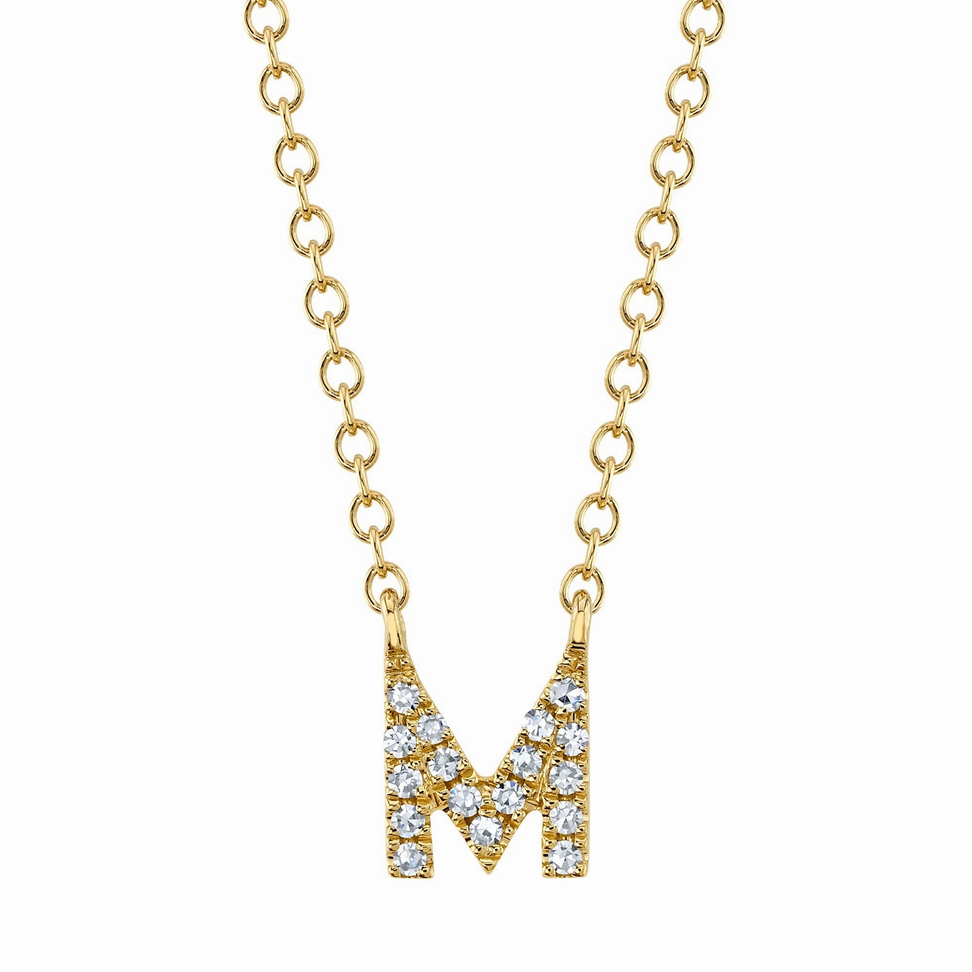 Shy Creation 0.05Ct Diamond Necklace - Initial M SC55007904-M