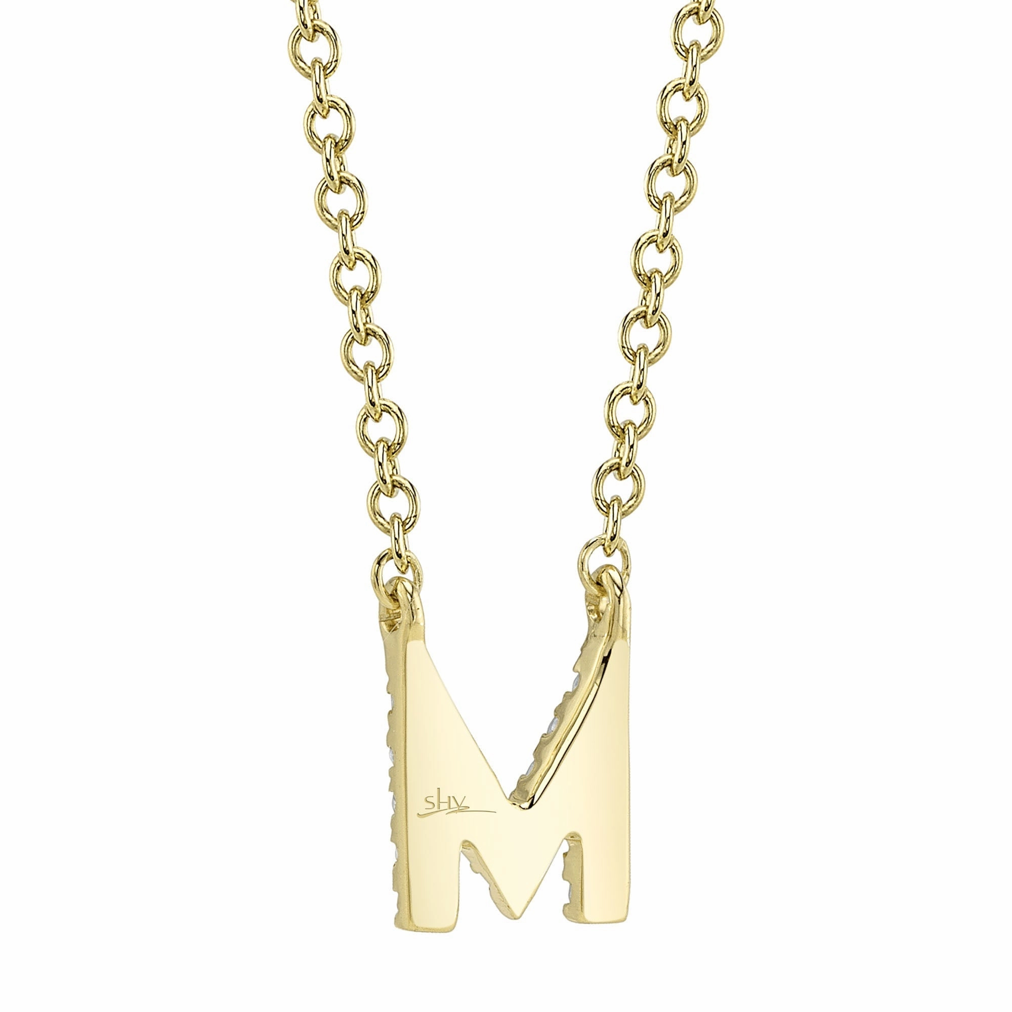 Shy Creation 0.05Ct Diamond Necklace - Initial M SC55007904-M