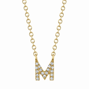 Shy Creation 0.05Ct Diamond Necklace - Initial M SC55007904-M