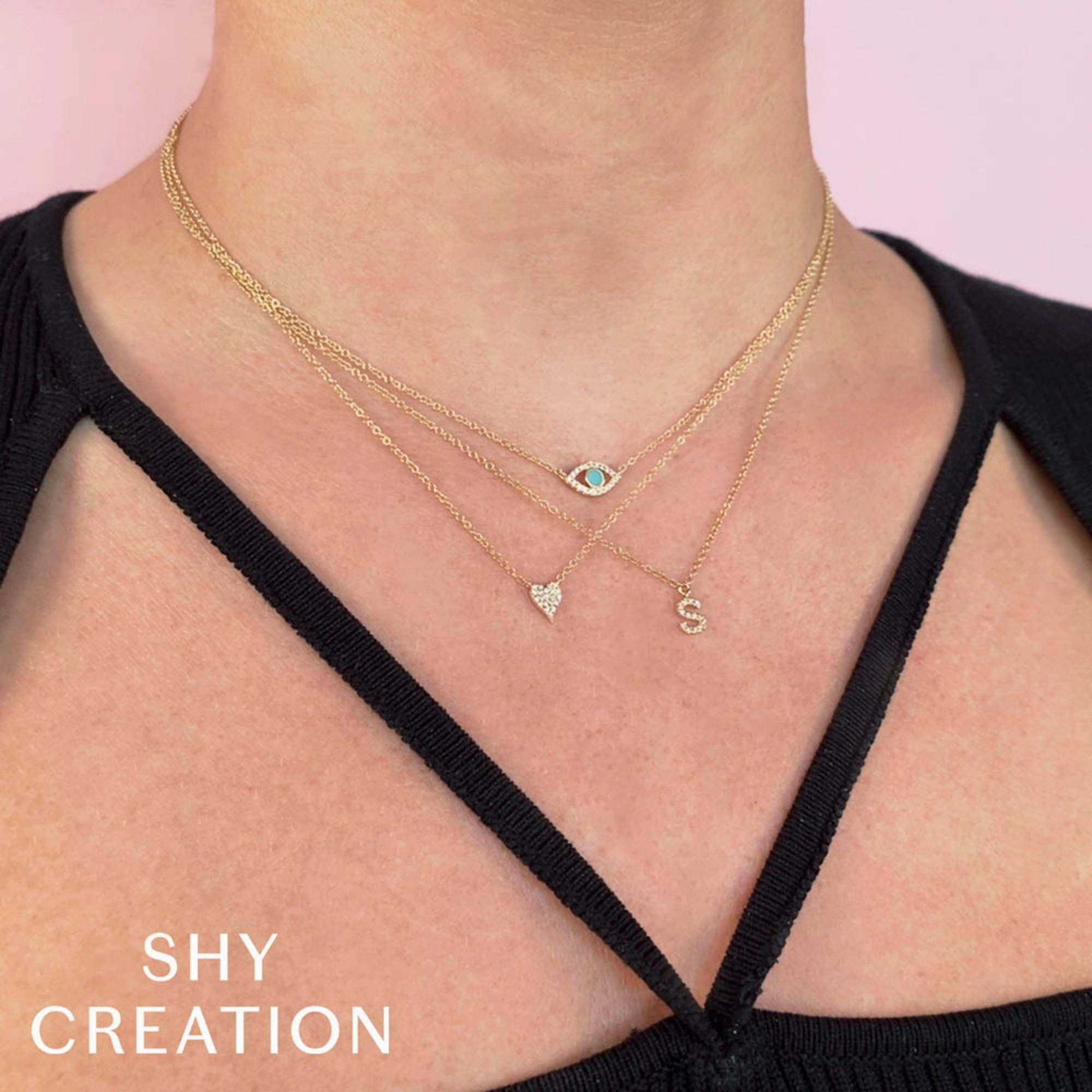 Shy Creation 0.05Ct Diamond Necklace - Initial Q SC55007904-Q