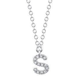 Shy Creation 0.05Ct Diamond Necklace - Initial S SC55007903-S