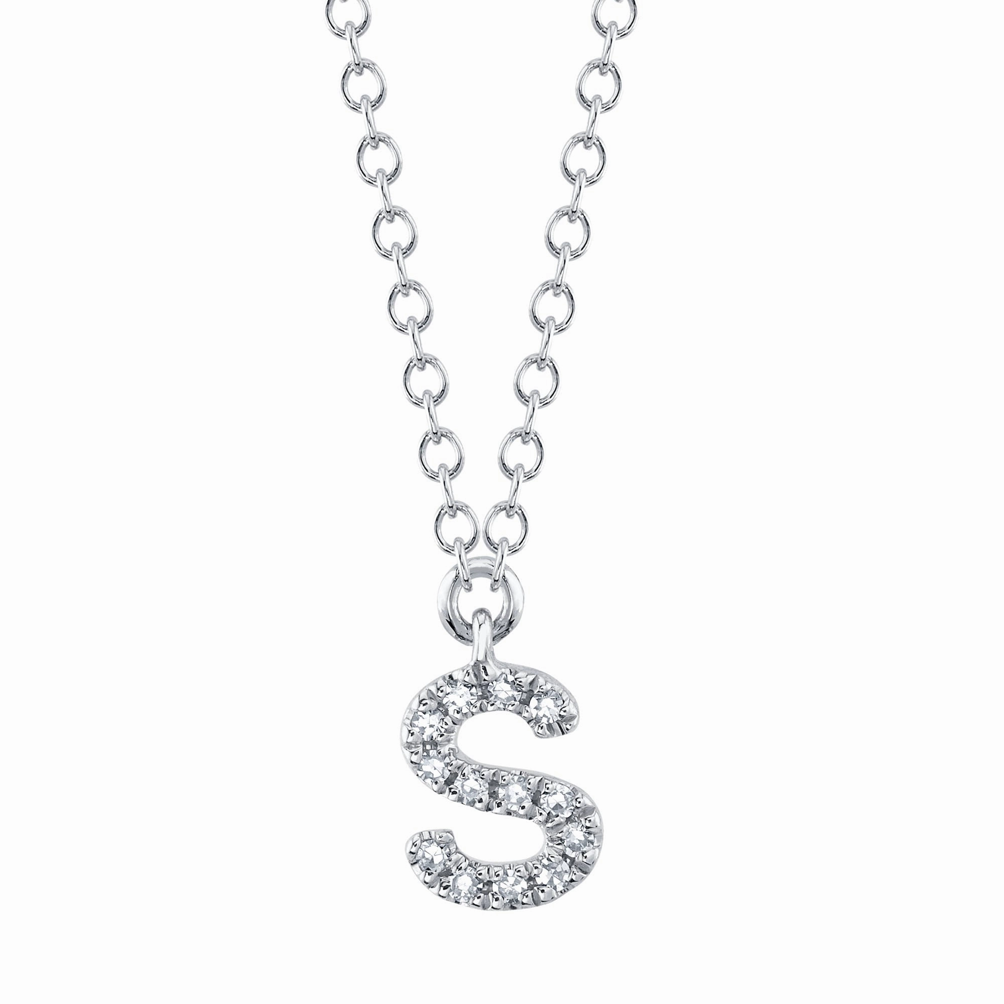 Shy Creation 0.05Ct Diamond Necklace - Initial S SC55007903-S